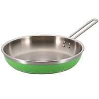 Bon Chef 60309 Classic Country French Collection 3 Qt. 4 oz. Green Saute Pan / Skillet with 1 Long Handle