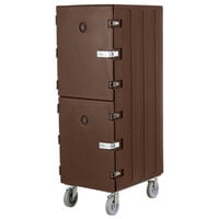 Cambro 1826DTCSP131 Camcart Dark Brown Double Compartment Tray and Sheet Pan Carrier with Security Package