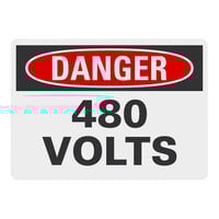 Lavex 14" x 10" Non-Reflective Plastic "Danger / 480 Volts" Safety Sign