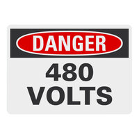 Lavex 10" x 7" Non-Reflective Plastic "Danger / 480 Volts" Safety Sign