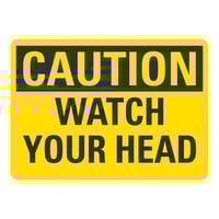 Lavex 14" x 10" Non-Reflective Aluminum "Caution / Watch Your Head" Safety Sign