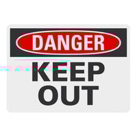 Lavex 10" x 7" Non-Reflective Plastic "Danger / Keep Out" Safety Sign