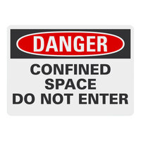 Lavex 14" x 10" Engineer-Grade Reflective Adhesive Vinyl "Danger / Confined Space / Do Not Enter" Safety Label