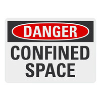 Lavex 14" x 10" Engineer-Grade Reflective Adhesive Vinyl "Danger / Confined Space" Safety Label