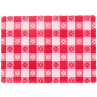 Choice 10 inch x 14 inch Red Gingham Colored Paper Placemat   - 1000/Case