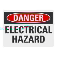Lavex 14" x 10" Non-Reflective Adhesive Vinyl "Danger / Electrical Hazard" Safety Label