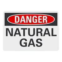 Lavex 14" x 10" Non-Reflective Adhesive Vinyl "Danger / Natural Gas" Safety Label