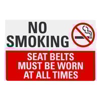 Lavex 14" x 10" Non-Reflective Plastic "No Smoking / Seat Belts Must Be Worn At All Times" Safety Sign