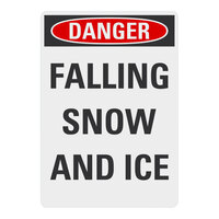 Lavex 14" x 10" Non-Reflective Aluminum "Danger / Falling Snow And Ice" Safety Sign