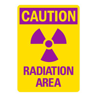 Lavex 14" x 10" Non-Reflective Aluminum "Caution / Radiation Area" Safety Sign