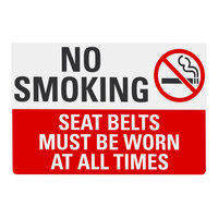 Lavex 14" x 10" Engineer-Grade Reflective Aluminum "No Smoking / Seat Belts Must Be Worn At All Times" Safety Sign
