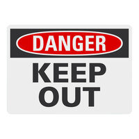 Lavex 14" x 10" Non-Reflective Adhesive Vinyl "Danger / Keep Out" Safety Label