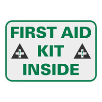 Lavex 14" x 10" Non-Reflective Aluminum "First Aid Kit Inside" Safety Sign