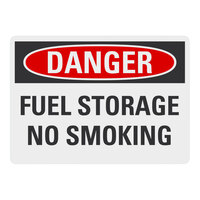 Lavex 14" x 10" Non-Reflective Adhesive Vinyl "Danger / Fuel Storage / No Smoking" Safety Label