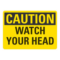 Lavex 14" x 10" Engineer-Grade Reflective Adhesive Vinyl "Caution / Watch Your Head" Safety Label