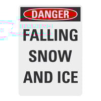 Lavex 14" x 10" Engineer-Grade Reflective Aluminum "Danger / Falling Snow And Ice" Safety Sign