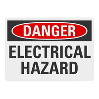Lavex 14" x 10" Engineer-Grade Reflective Adhesive Vinyl "Danger / Electrical Hazard" Safety Label