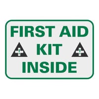 Lavex 14" x 10" Non-Reflective Plastic "First Aid Kit Inside" Safety Sign