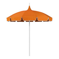 California Umbrella Pagoda 8 1/2' Round Push Lift Umbrella with 1 1/2" Silver Aluminum Pole - Sunbrella 2A Canopy - Tuscan Fabric