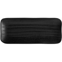 Elite Global Solutions JW5411 Zen 10 7/8 inch x 4 5/8 inch Black Rectangular Wave Tray - 6/Case