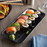 Elite Global Solutions JW5411 Zen 10 7/8 inch x 4 5/8 inch Black Rectangular Wave Tray - 6/Case