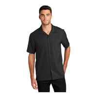 Port Authority W400 Unisex Customizable Black Short Sleeve Moisture-Wicking Performance Staff Shirt