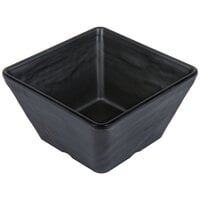 American Metalcraft FSMEL53 Endurance 23 oz. Square Melamine Serving Bowl - Black Faux Slate