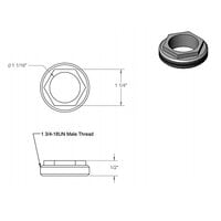 T&S 016663-45 Faucet Cart Lock Nut