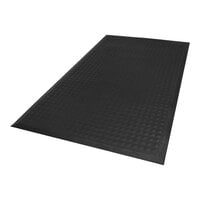 M+A Matting Comfort Premier 594046900 4' x 6' Black Antimicrobial Anti-Fatigue Mat with Beveled Edge - 1/2" Thick