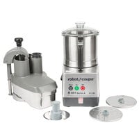 Robot Coupe R401 Combination Food Processor with 4.7 Qt. / 4.5 Liter Stainless Steel Bowl, Continuous Feed & 2 Discs - 1 1/2 hp