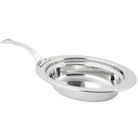 Bon Chef 5304HLSS 13" x 9" x 3" Stainless Steel 2 Qt. Full Size Oval Bolero Design Food Pan with Long Stainless Steel Handle