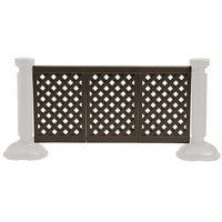 Grosfillex US963423 3 Panel Resin Patio Fence - Brown