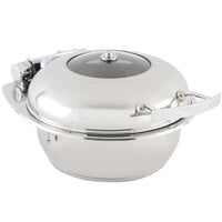 Bon Chef 20303 2 Qt. Small Round Stainless Steel Mini Induction Chafer with Glass Lid