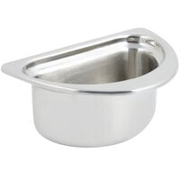 Bon Chef 5202 7 inch x 9 inch x 5 inch Stainless Steel 1 Qt. Half Size Plain Design Oval Food Pan
