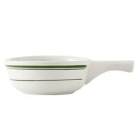 Tuxton TGB-048 Green Bay / 10 oz. China French Casserole Bowl / Dish With Handle - 24/Case