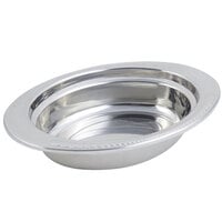 Bon Chef 5404 13" x 9" x 3" Stainless Steel 2 Qt. Full Size Oval Laurel Design Food Pan