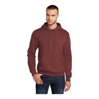 Port & Company PC78H Unisex Customizable Maroon Core Fleece Pullover Hoodie Sweatshirt - Cotton / Poly Blend - Extra Large