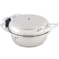 Bon Chef 20304 2 Qt. Small Round Stainless Steel Mini Induction Chafer with Solid Lid