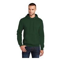 Port & Company PC78H Unisex Customizable Dark Green Core Fleece Pullover Hoodie Sweatshirt - Cotton / Poly Blend - Medium