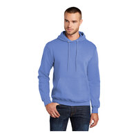 Port & Company PC78H Unisex Customizable Carolina Blue Core Fleece Pullover Hoodie Sweatshirt - Cotton / Poly Blend - Large