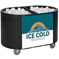 IRP Black Texas Tanker 3501549 Portable Insulated Ice Bin / Beverage Cooler / Merchandiser with Two Compartments 256 Qt.