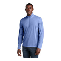 Sport-Tek ST407 Unisex Customizable True Royal Heather PosiCharge Moisture-Wicking Quarter-Zip Pullover Sweatshirt - Tri-Blend - 3X