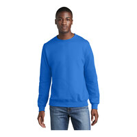 Port & Company PC78 Unisex Customizable Royal Core Fleece Crewneck Sweatshirt - Cotton / Poly Blend - 3X
