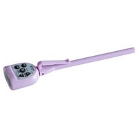Taylor 9878EPR 5 inch Waterproof Purple Digital Pocket Probe Thermometer with Backlight - Dishwasher Safe