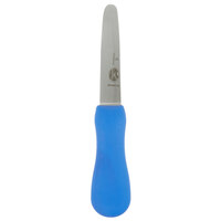 Victorinox 7.6399.8 3 1/2 inch Stainless Steel Wide Blade Clam Knife with Blue Slip-Resistant Handle