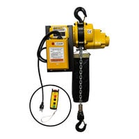 OZ Lifting Products 1 Ton Electric Chain Hoist with 15' Lift and Wireless Control OZ2000ECW-15 - 13 FPM, 115V