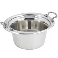 Bon Chef 5450HRSS 10" x 9" x 5" Stainless Steel 2 Qt. Casserole Laurel Design Food Pan with Round Stainless Steel Handles