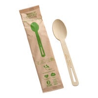World Centric 6 11/16" Wrapped Compostable Bamboo Spoon - 750/Case