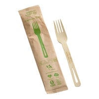 World Centric 6 11/16" Wrapped Compostable Bamboo Fork - 750/Case