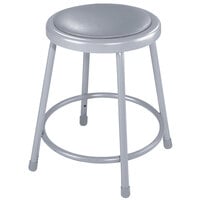 National Public Seating 6418 18 inch Gray Round Padded Lab Stool